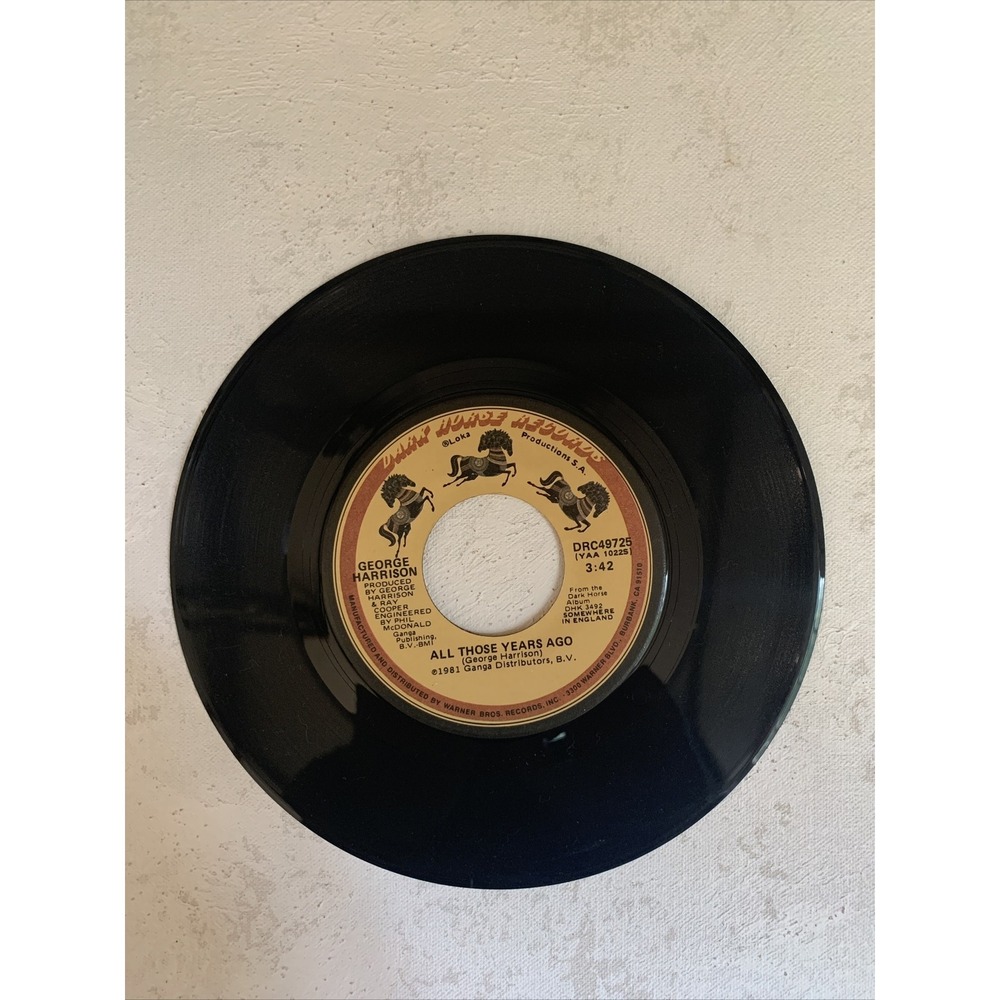 George Harrison - All Those Years Ago / Writing's on the Wall - 45rpm vinyl rec